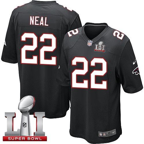 Nike Falcons #22 Keanu Neal Black Alternate Super Bowl LI 51 Youth Stitched NFL Elite Jersey